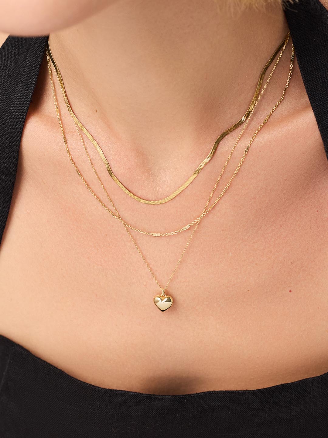 Gold Heart Necklace - Lev Small