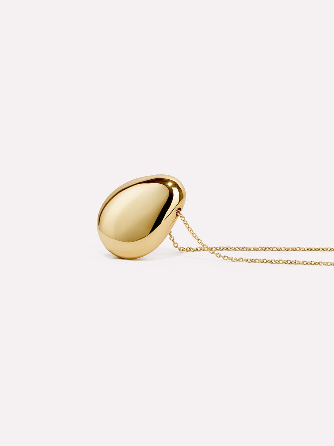 Gold Pendant Necklace - Pebble