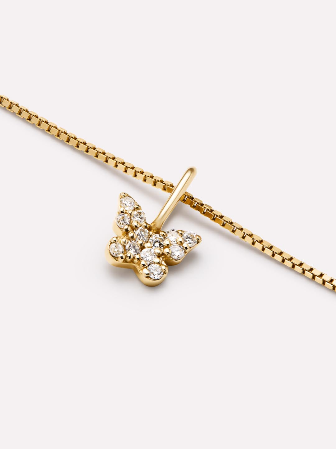 Gold Pendant Necklace - Butterfly Charm Necklace