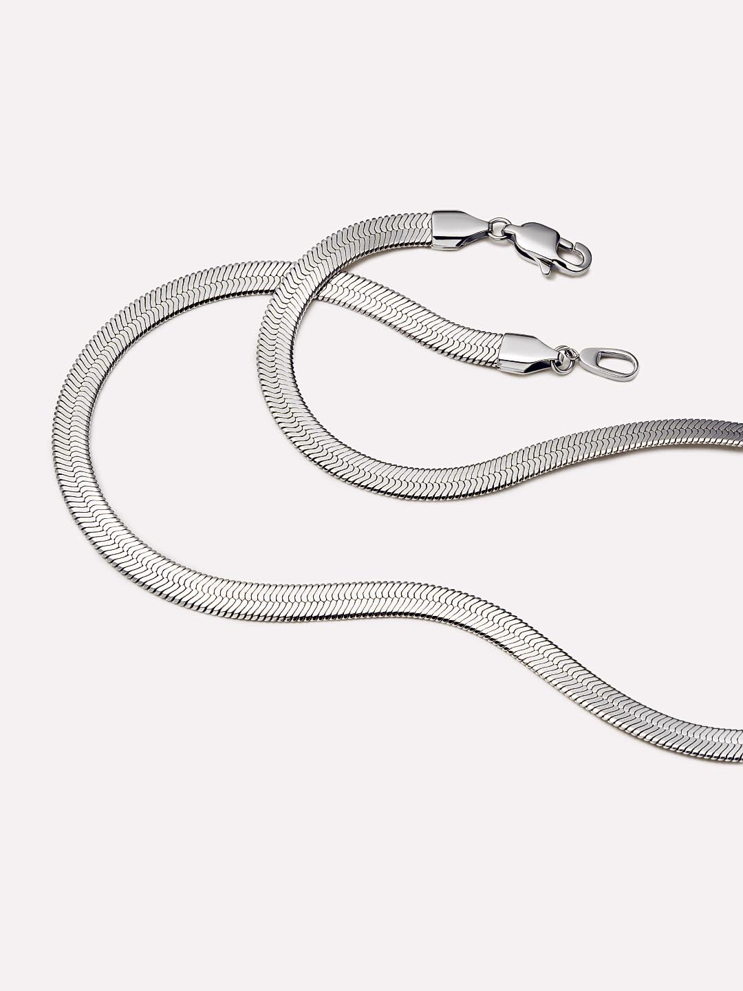 Herringbone Necklace - Ina Silver Bold