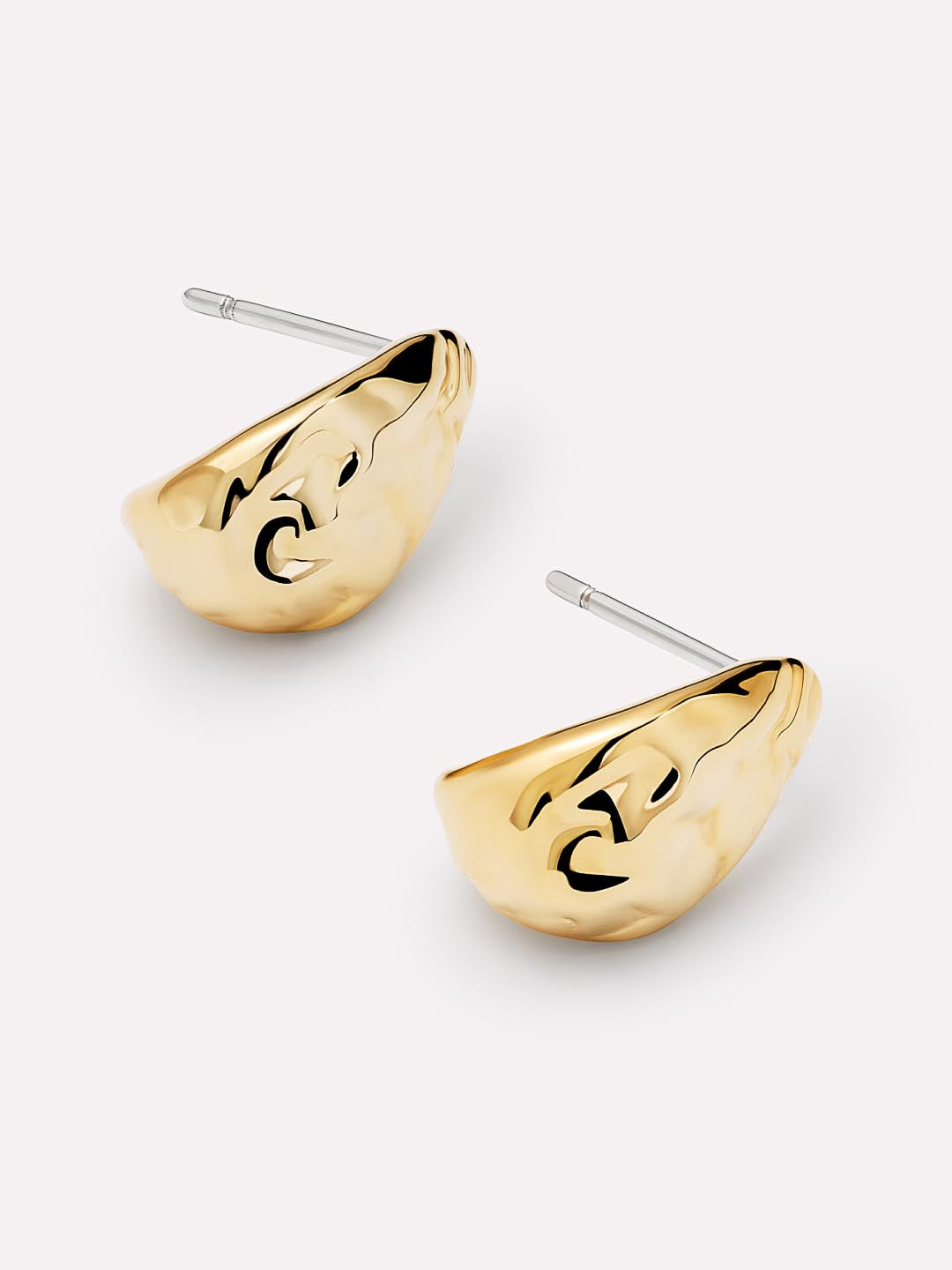 Gold Huggie Hoop Earrings - Sarah Huggie Studs