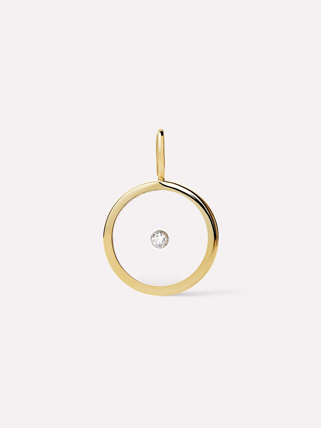 Gold Pendant - Floating Diamond Charm Large