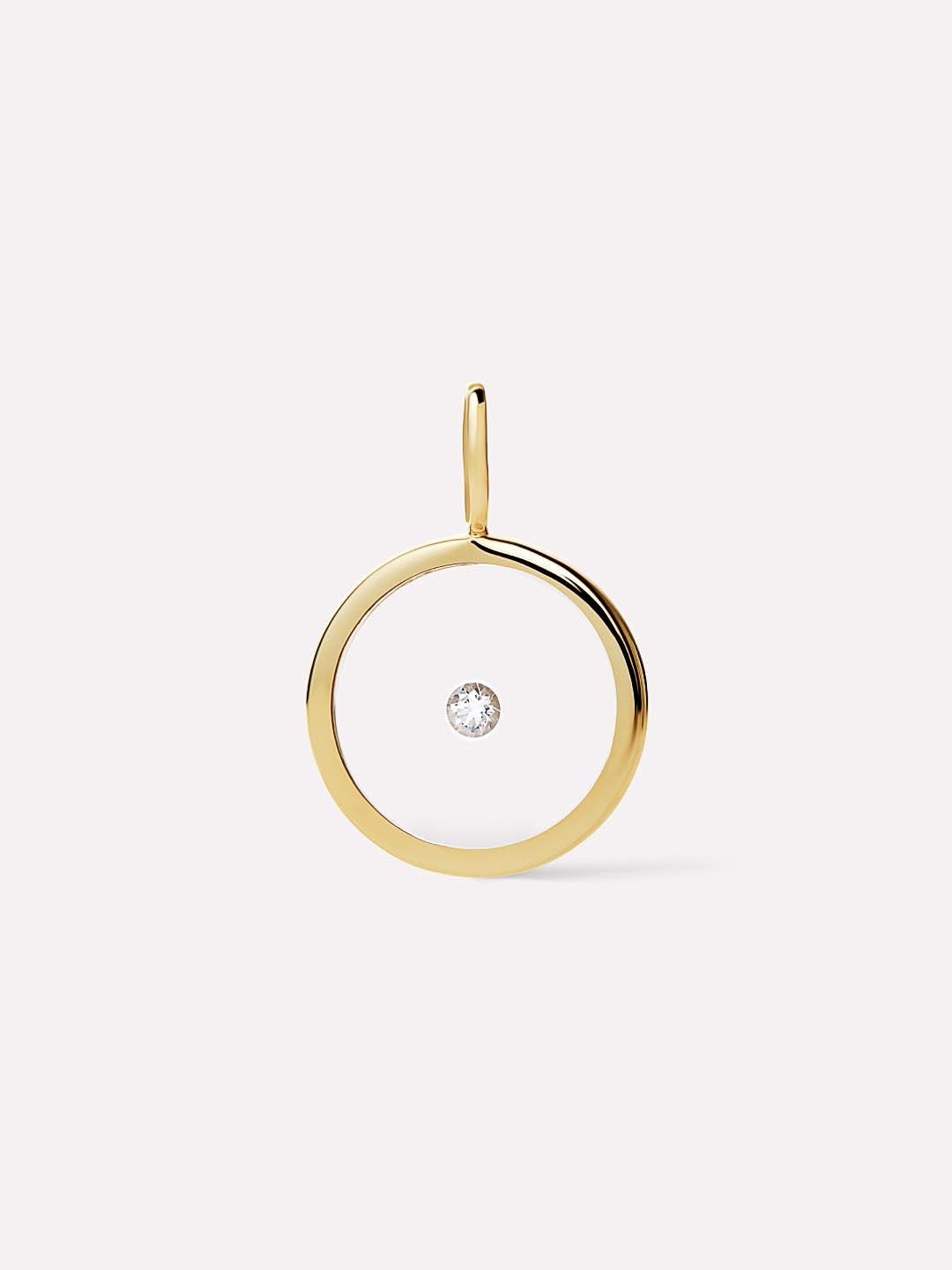 Gold Pendant - Floating Diamond Charm Large