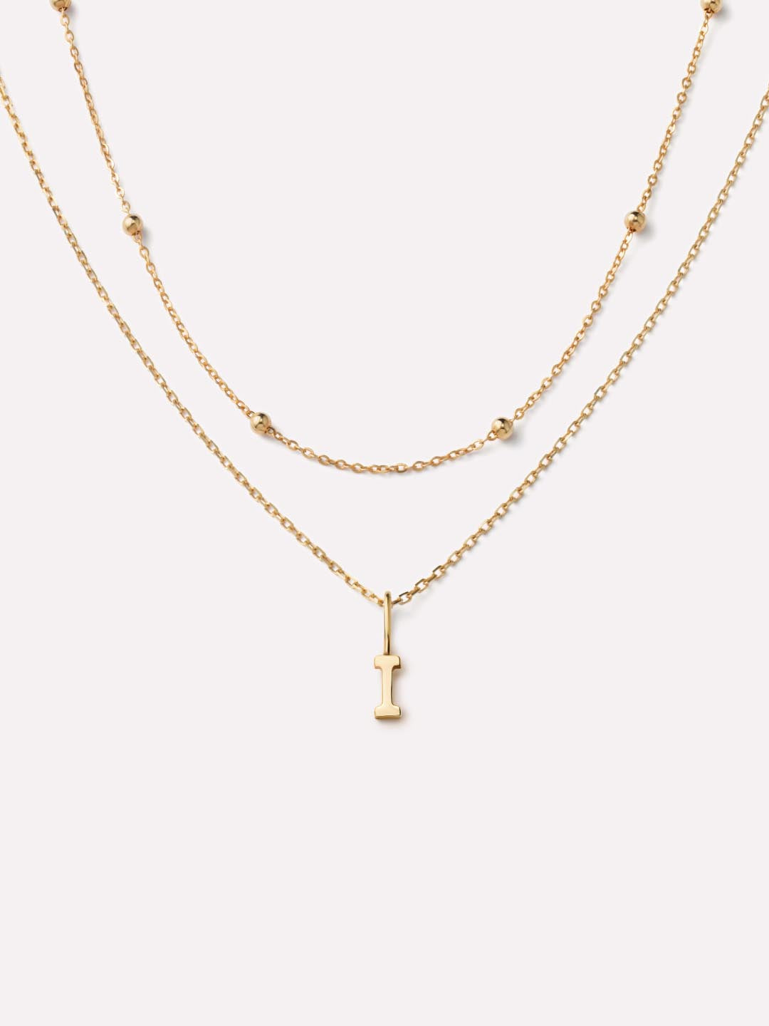 Gold Letter Necklace - Gold Layered Letter Necklace