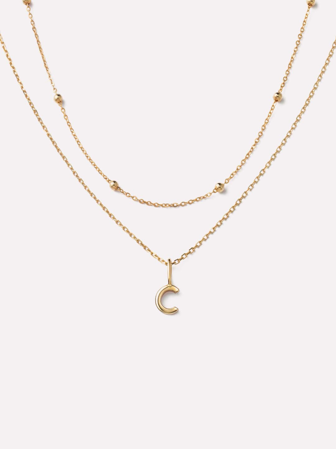 Gold Letter Necklace - Gold Layered Letter Necklace