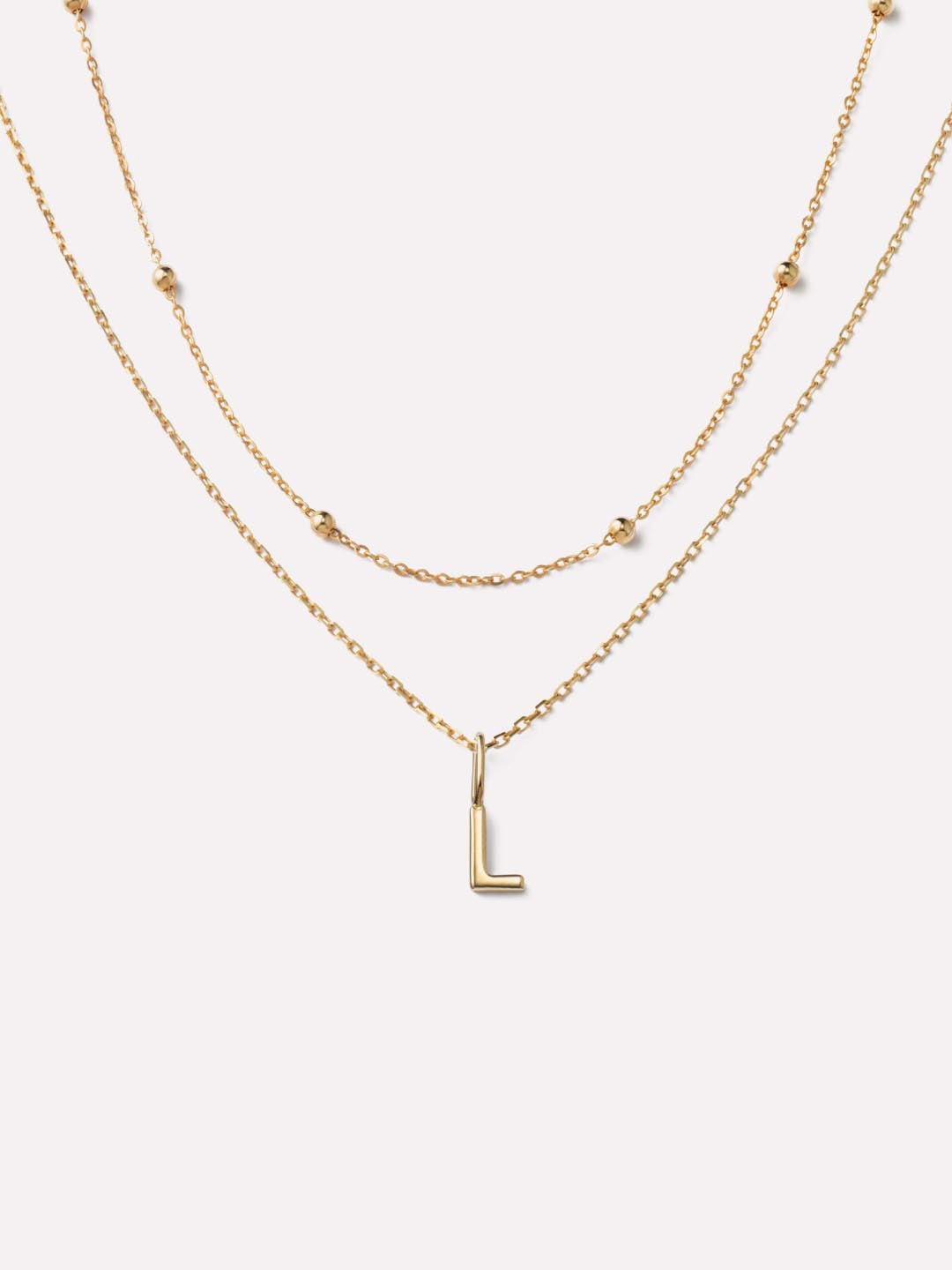 Gold Letter Necklace - Gold Layered Letter Necklace