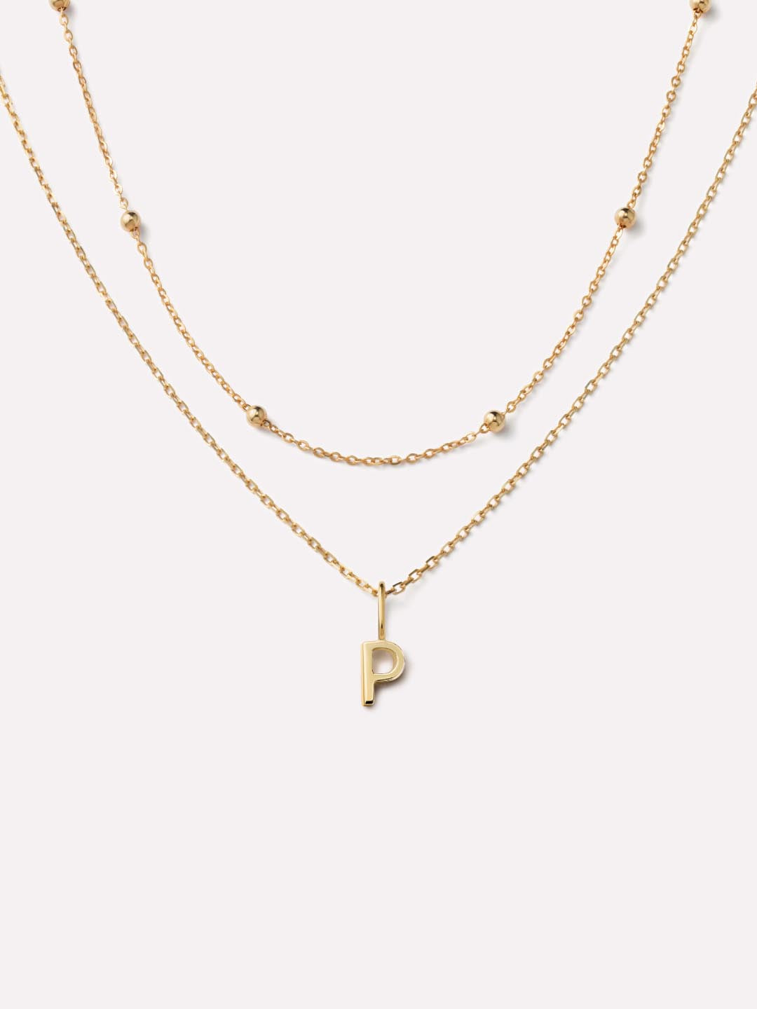 Gold Letter Necklace - Gold Layered Letter Necklace