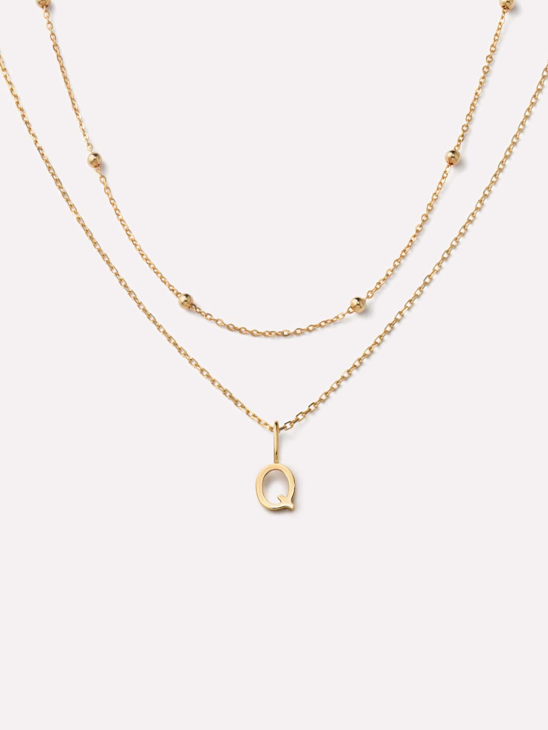 Gold Letter Necklace - Gold Layered Letter Necklace
