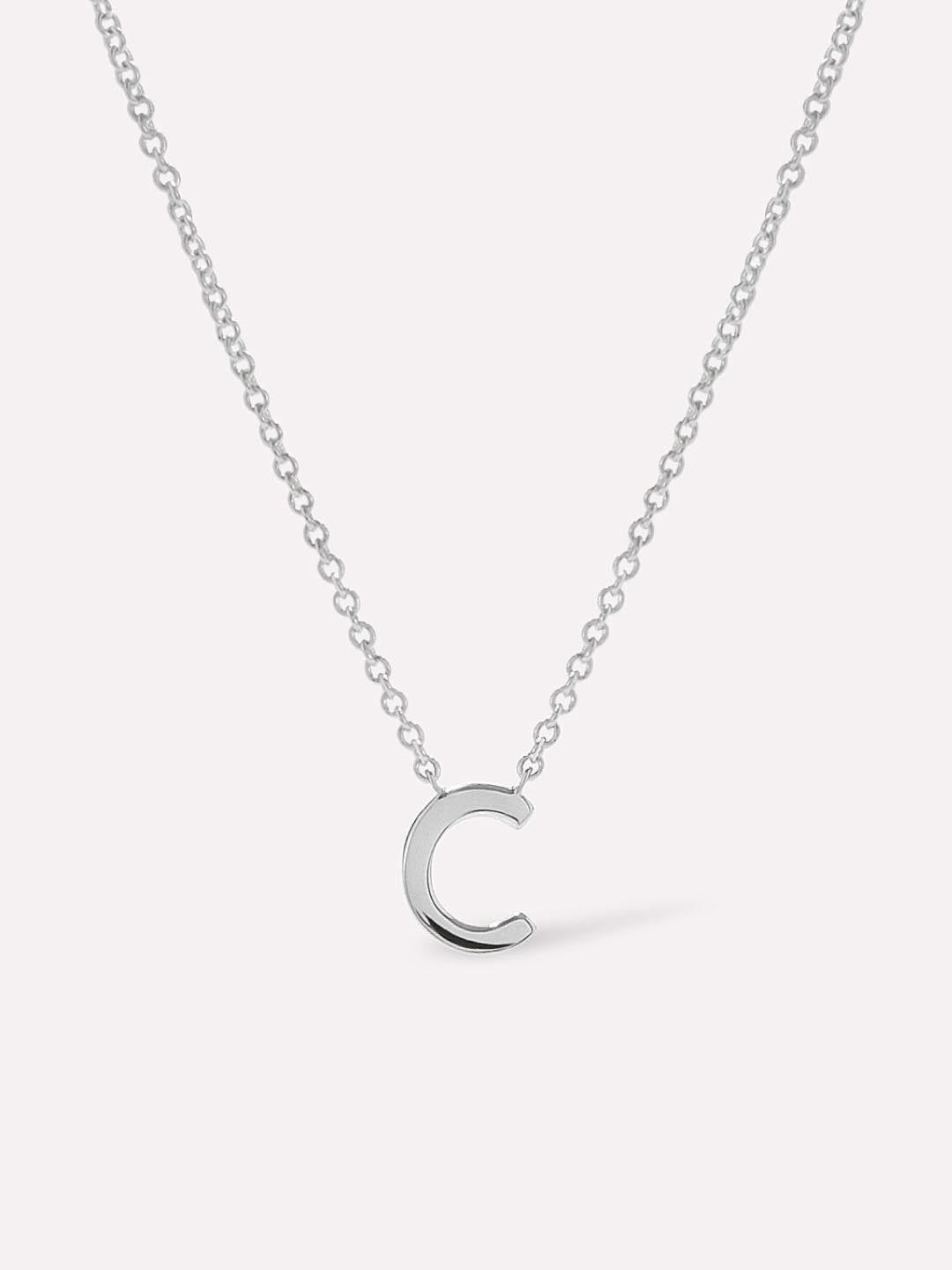 Silver Initial Necklace - Letter Necklace
