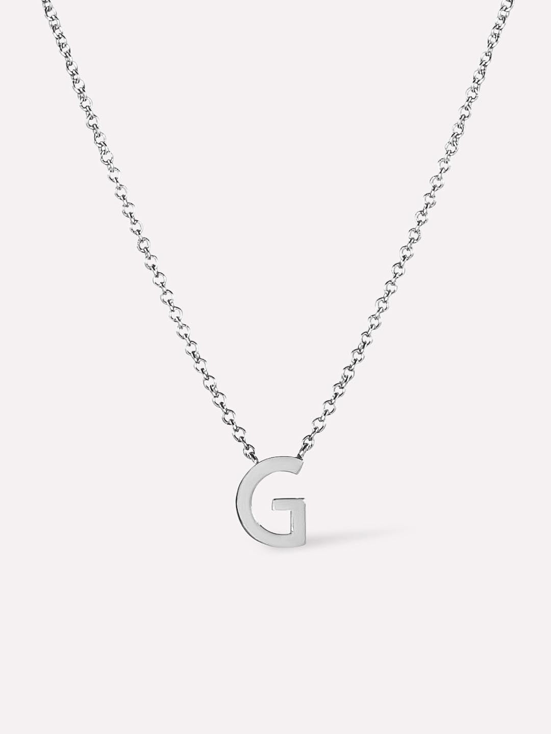 Silver Initial Necklace - Letter Necklace