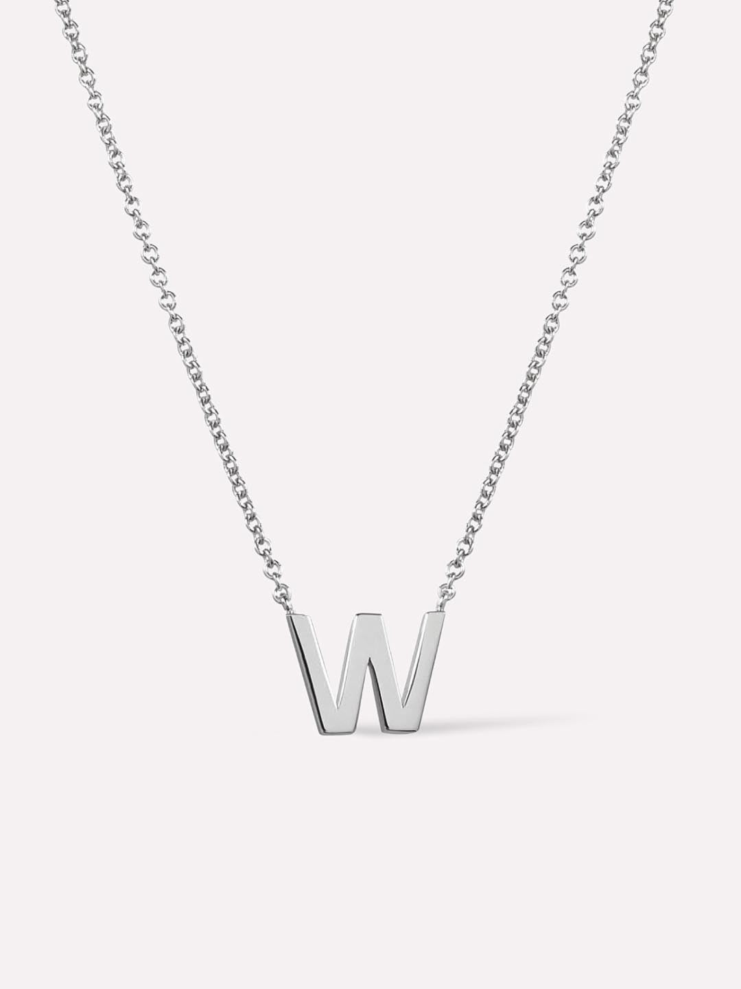 Silver Initial Necklace - Letter Necklace