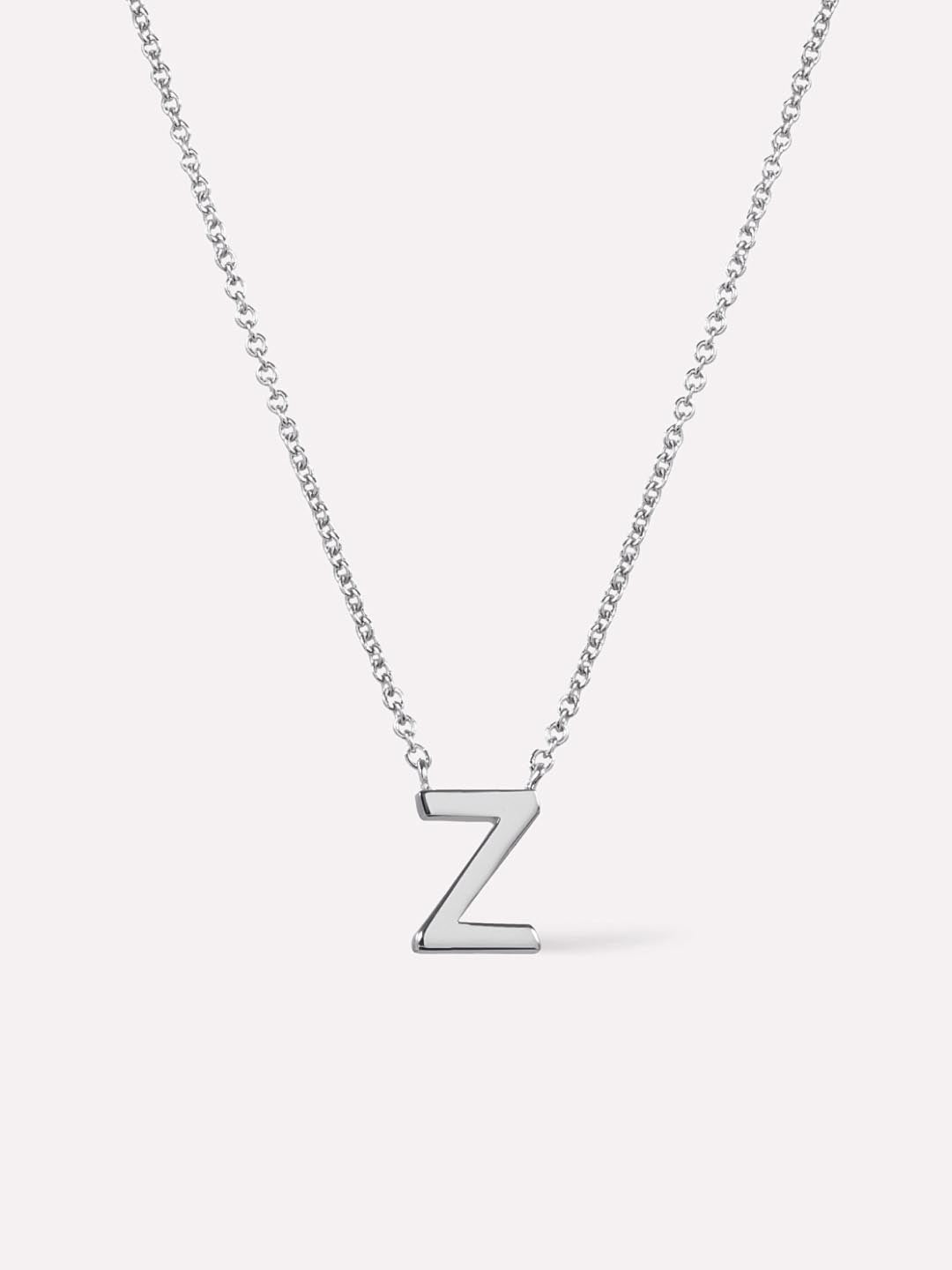 Silver Initial Necklace - Letter Necklace