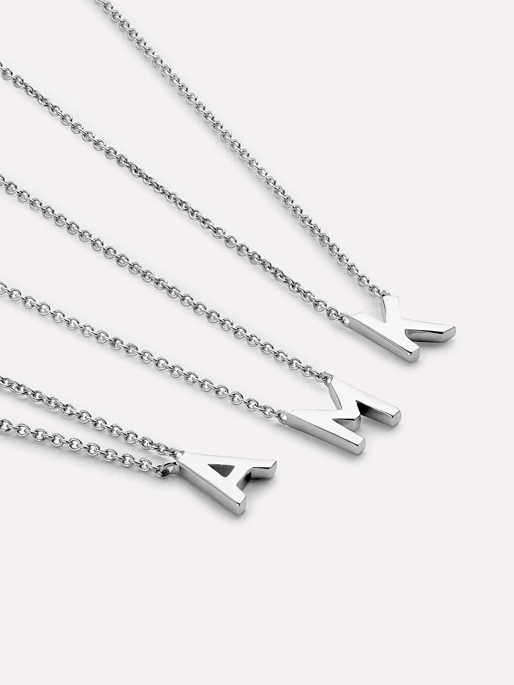 Silver Initial Necklace - Letter Necklace