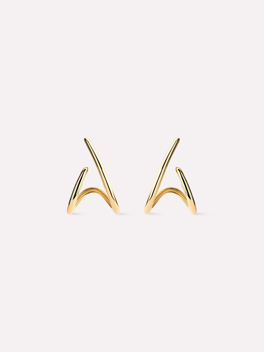 Solid Yellow Gold - Aurora Huggie Studs