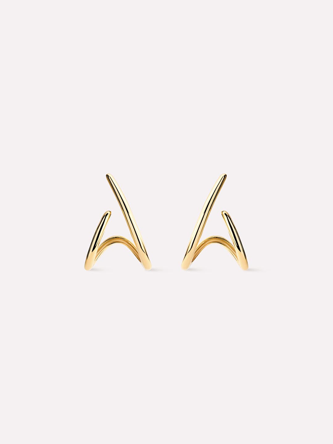 Solid Yellow Gold - Aurora Huggie Studs