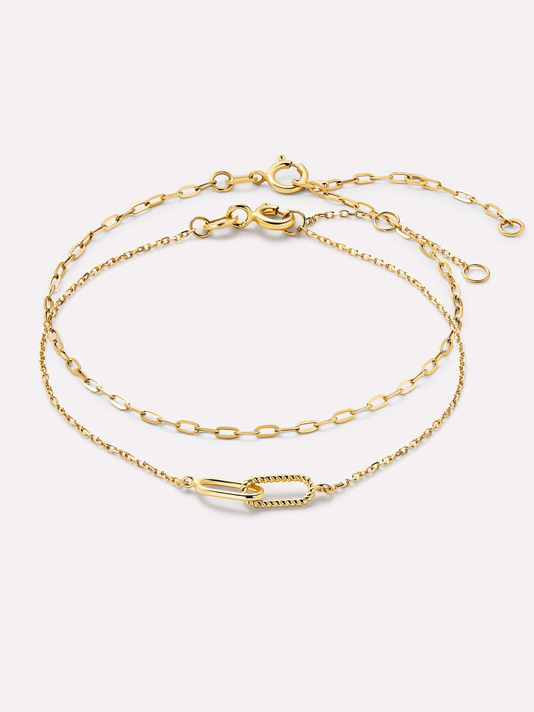 Gold Bracelet Set - Gold Link Bracelet Set