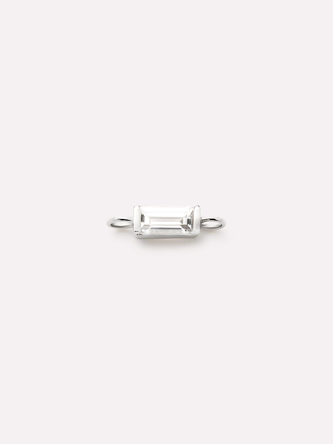 Silver Charm - Silver White Sapphire Baguette Welding Charm